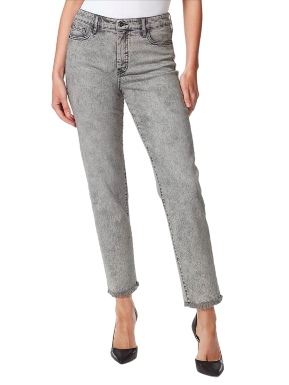 NWT Women’s Jessica Simpson Black & Gray Wash High Rise Slim Straight Jeans - 24